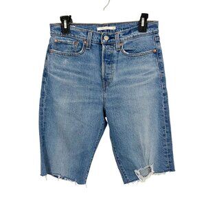 Levi's Wedgie Straight Medium Wash Denim Bermuda Mid Length Jean Shorts Size 27